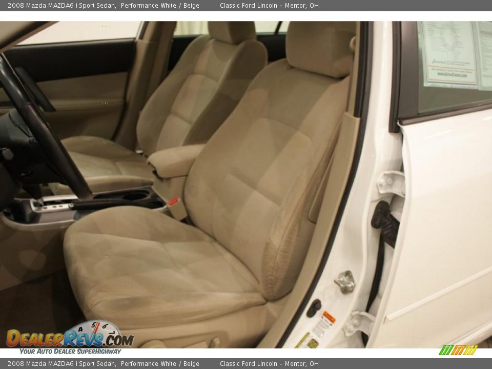 2008 Mazda MAZDA6 i Sport Sedan Performance White / Beige Photo #9