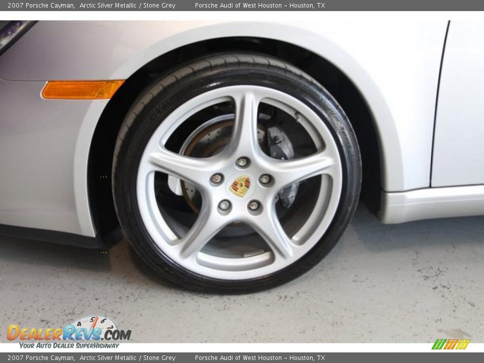2007 Porsche Cayman Arctic Silver Metallic / Stone Grey Photo #11