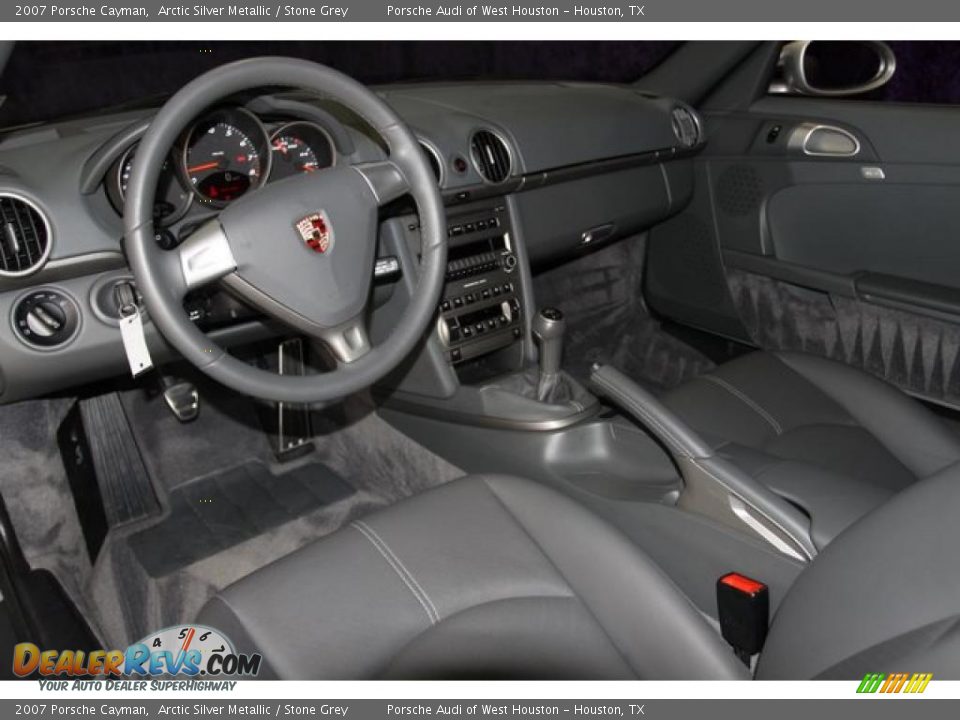 2007 Porsche Cayman Arctic Silver Metallic / Stone Grey Photo #19