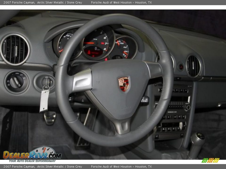 2007 Porsche Cayman Arctic Silver Metallic / Stone Grey Photo #22