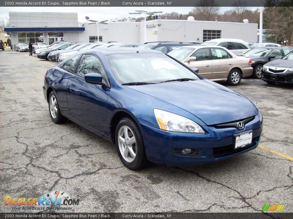 2003 Honda Accord EX Coupe Sapphire Blue Pearl / Black Photo #4