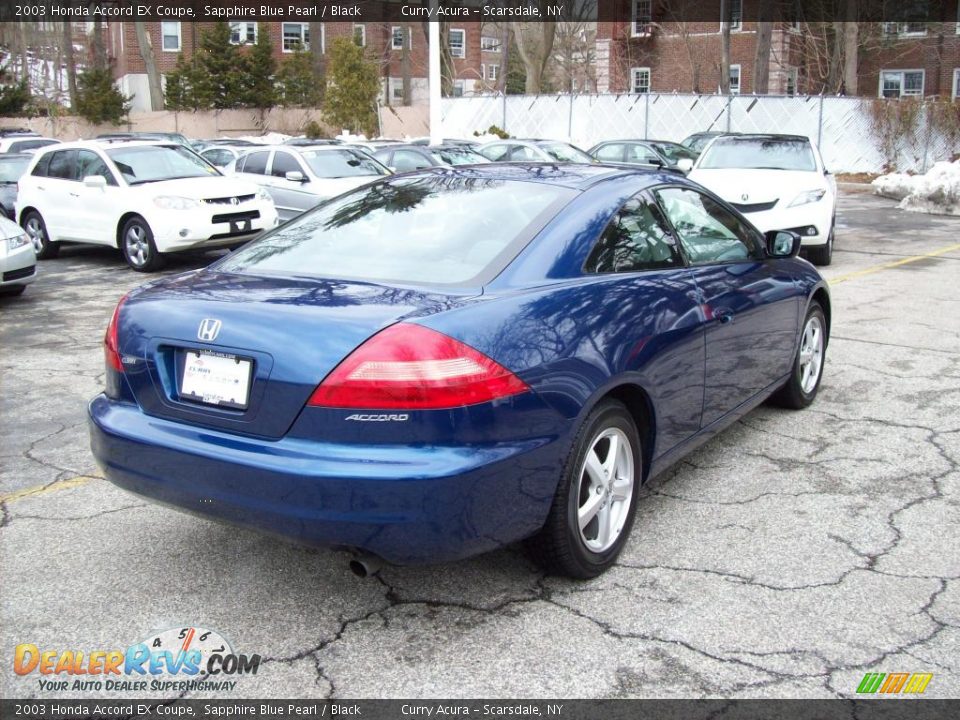 2003 Honda Accord EX Coupe Sapphire Blue Pearl / Black Photo #5