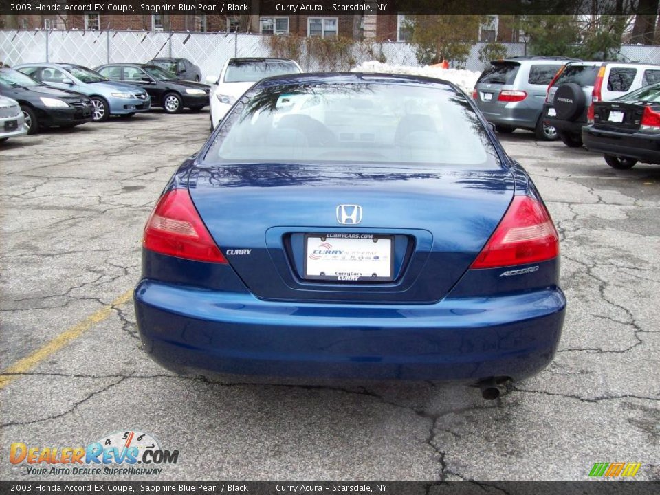 2003 Honda Accord EX Coupe Sapphire Blue Pearl / Black Photo #6