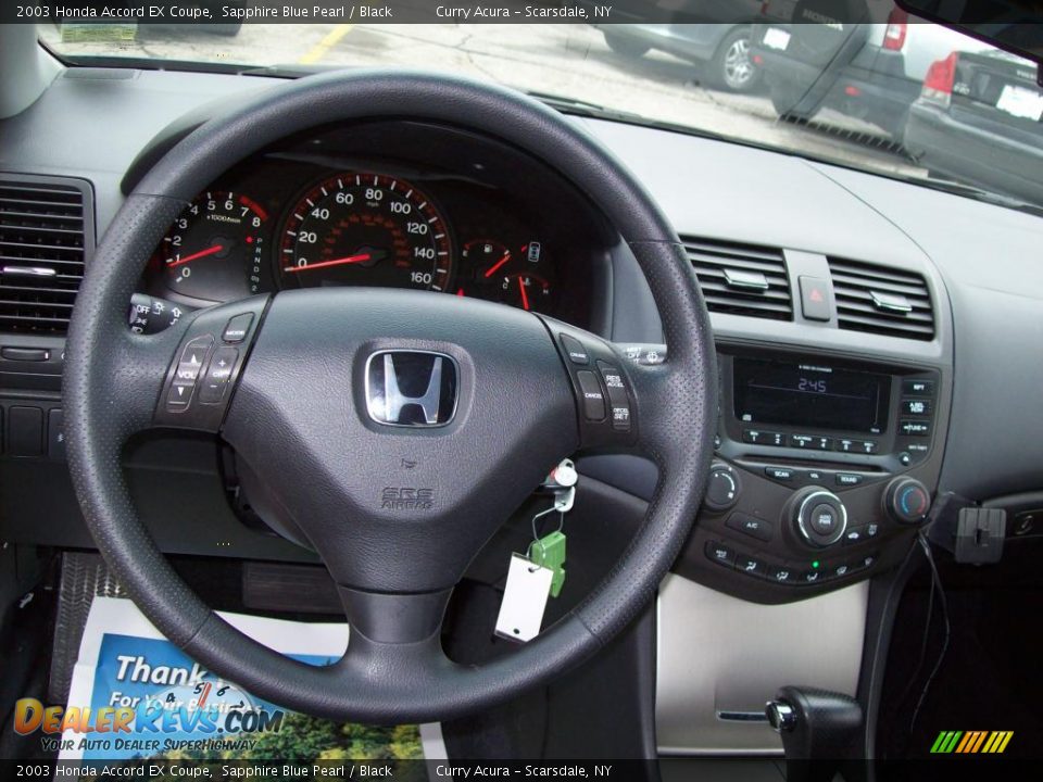 2003 Honda Accord EX Coupe Sapphire Blue Pearl / Black Photo #12