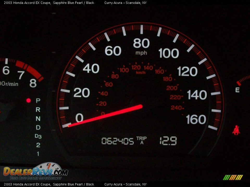 2003 Honda Accord EX Coupe Sapphire Blue Pearl / Black Photo #15