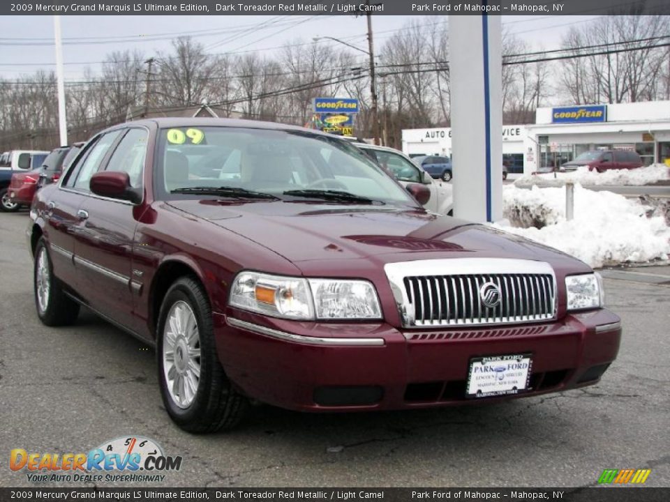 2009 Mercury Grand Marquis LS Ultimate Edition Dark Toreador Red Metallic / Light Camel Photo #2