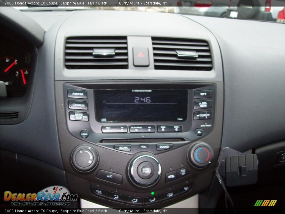 2003 Honda Accord EX Coupe Sapphire Blue Pearl / Black Photo #16
