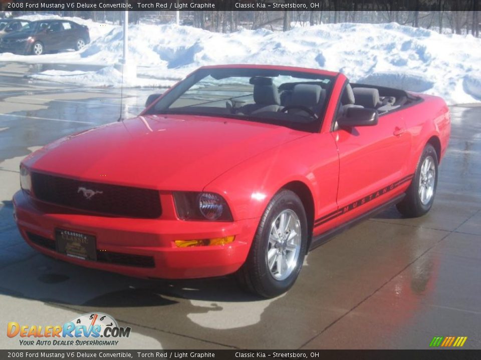 2008 Ford Mustang V6 Deluxe Convertible Torch Red / Light Graphite Photo #4