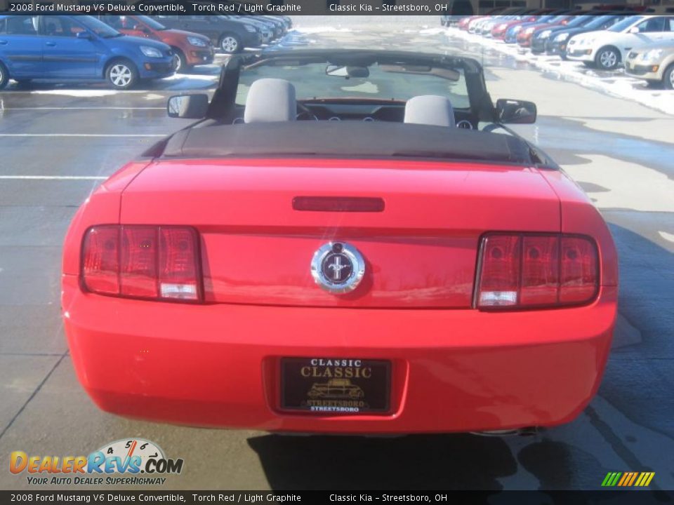 2008 Ford Mustang V6 Deluxe Convertible Torch Red / Light Graphite Photo #7