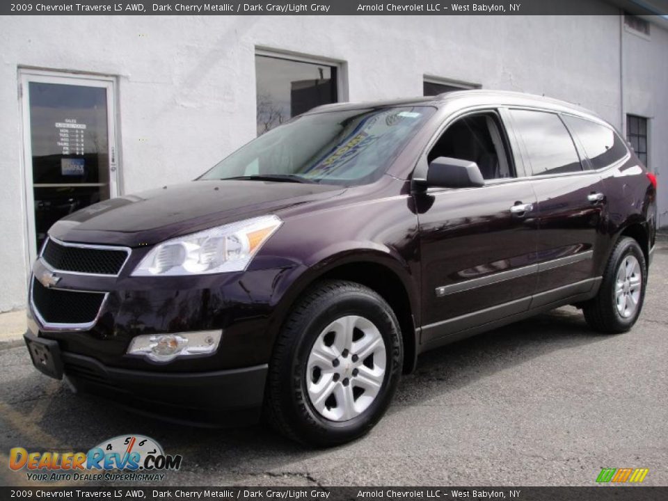 2009 Chevrolet Traverse LS AWD Dark Cherry Metallic / Dark Gray/Light Gray Photo #1
