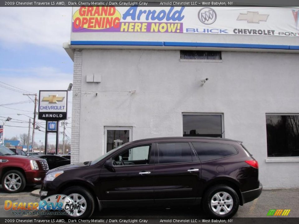 2009 Chevrolet Traverse LS AWD Dark Cherry Metallic / Dark Gray/Light Gray Photo #3
