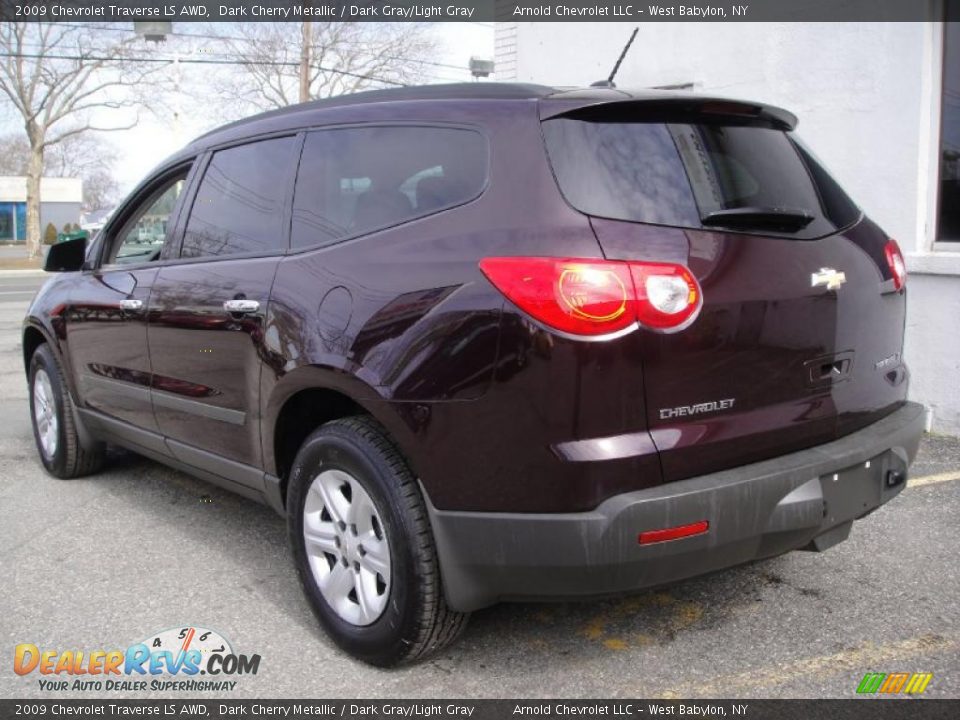 2009 Chevrolet Traverse LS AWD Dark Cherry Metallic / Dark Gray/Light Gray Photo #4