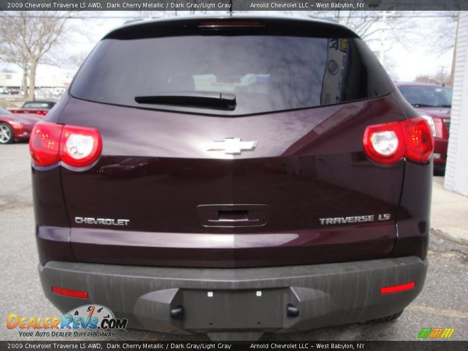 2009 Chevrolet Traverse LS AWD Dark Cherry Metallic / Dark Gray/Light Gray Photo #5