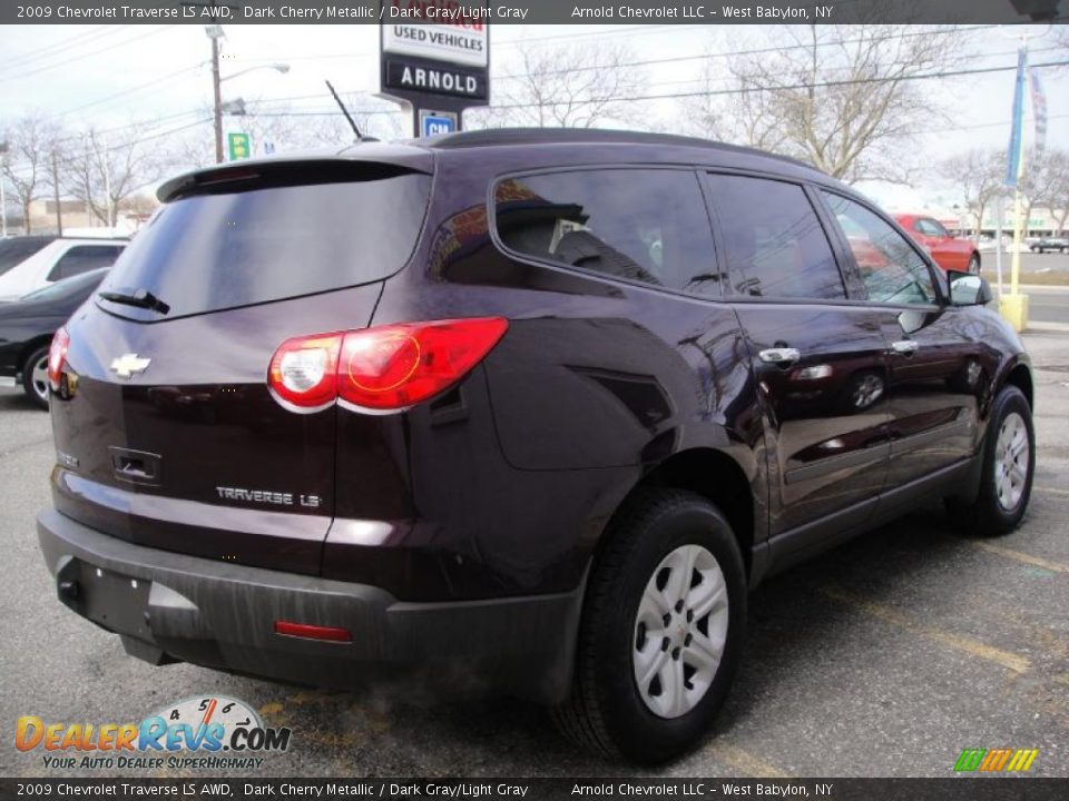2009 Chevrolet Traverse LS AWD Dark Cherry Metallic / Dark Gray/Light Gray Photo #6