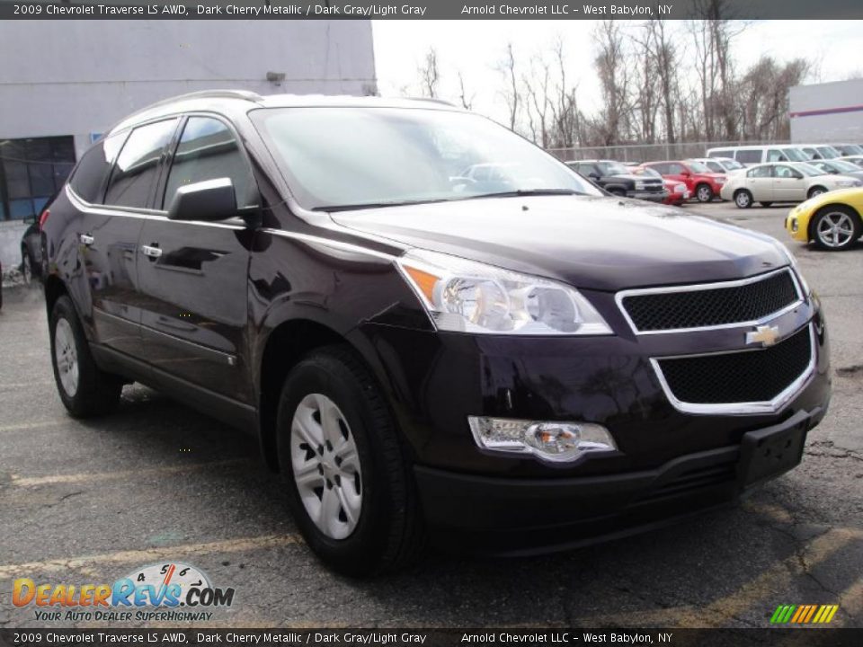2009 Chevrolet Traverse LS AWD Dark Cherry Metallic / Dark Gray/Light Gray Photo #7