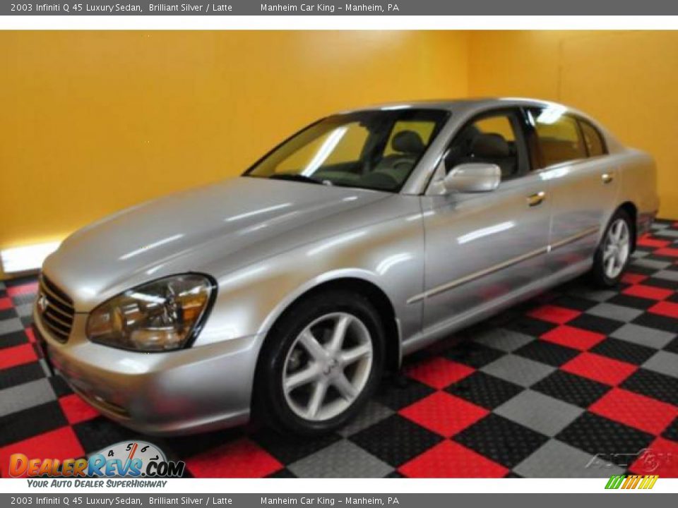 2003 Infiniti Q 45 Luxury Sedan Brilliant Silver / Latte Photo #3