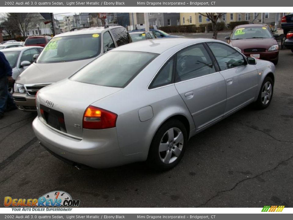 2002 Audi A6 3.0 quattro Sedan Light Silver Metallic / Ebony Black Photo #4