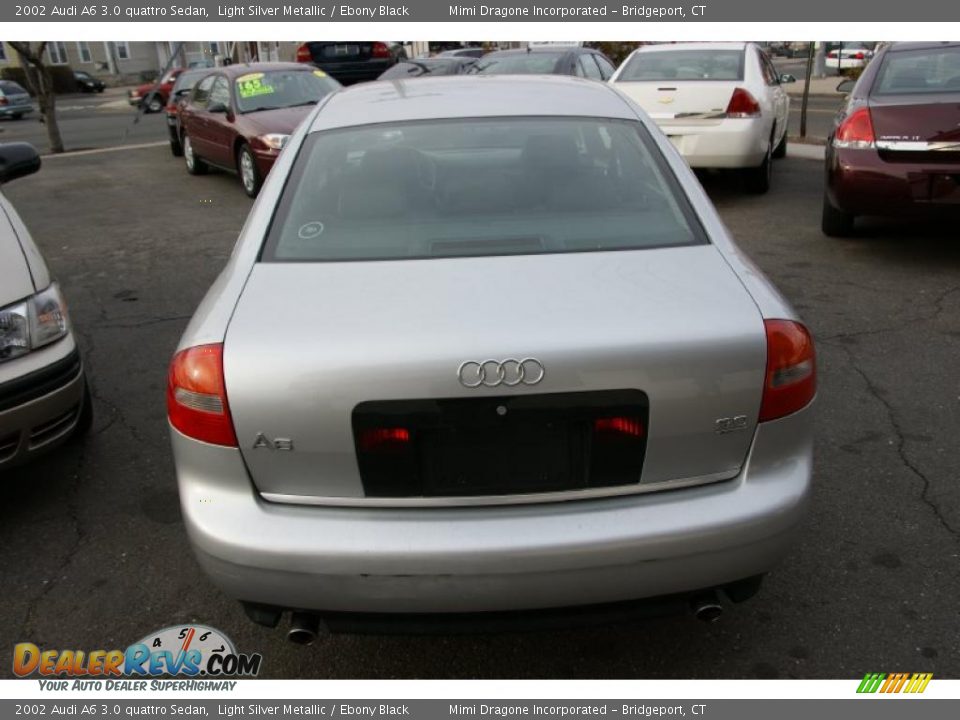 2002 Audi A6 3.0 quattro Sedan Light Silver Metallic / Ebony Black Photo #5
