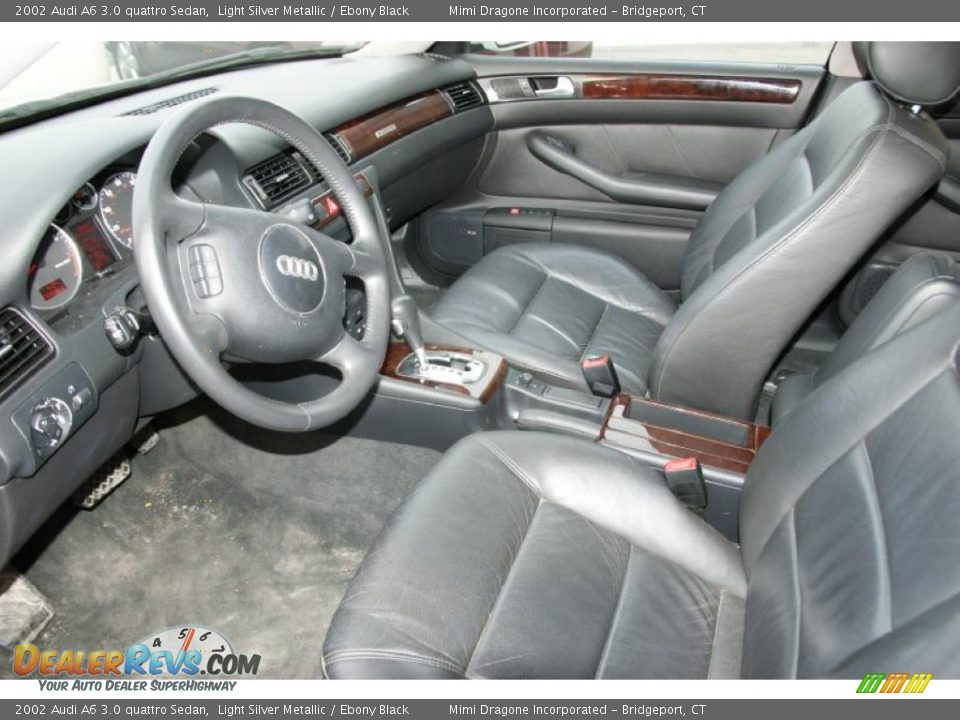 2002 Audi A6 3.0 quattro Sedan Light Silver Metallic / Ebony Black Photo #9