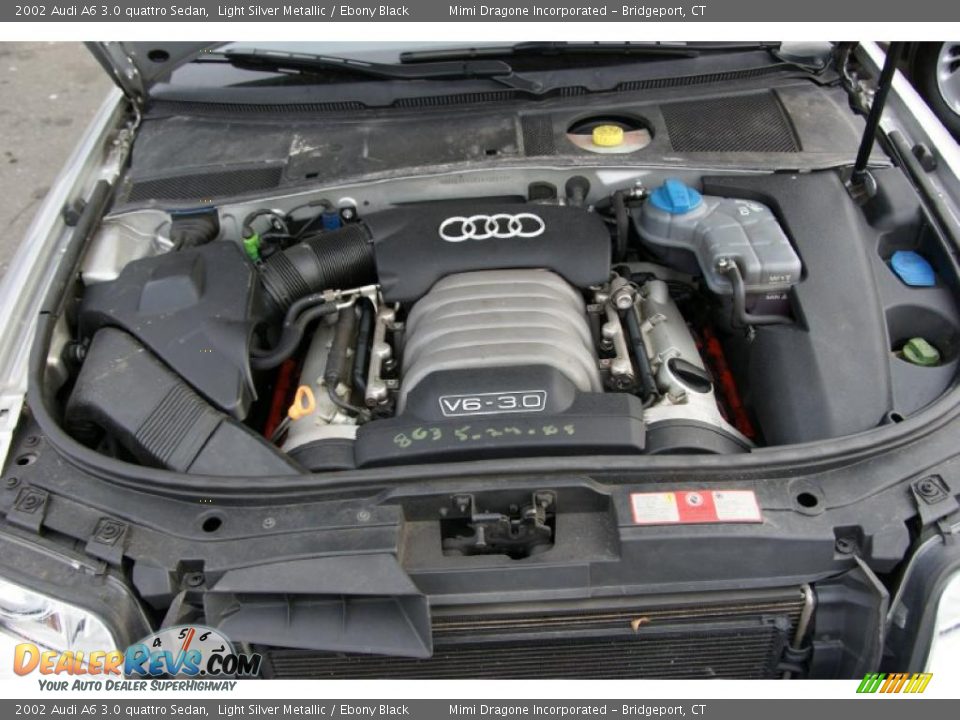 2002 Audi A6 3.0 quattro Sedan Light Silver Metallic / Ebony Black Photo #12