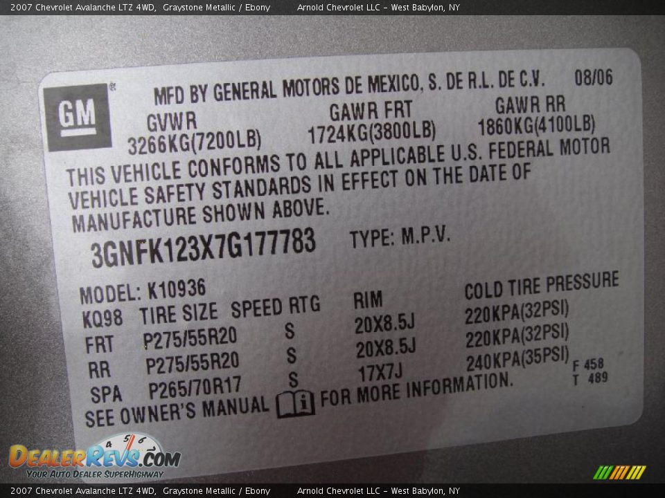 2007 Chevrolet Avalanche LTZ 4WD Graystone Metallic / Ebony Photo #15