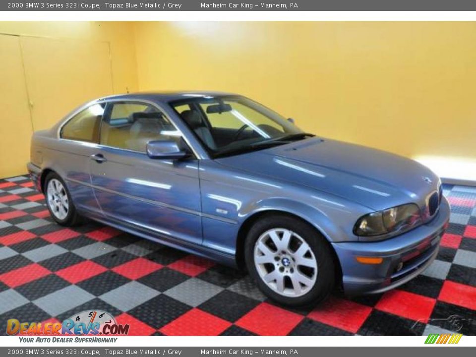 2000 BMW 3 Series 323i Coupe Topaz Blue Metallic / Grey Photo #1