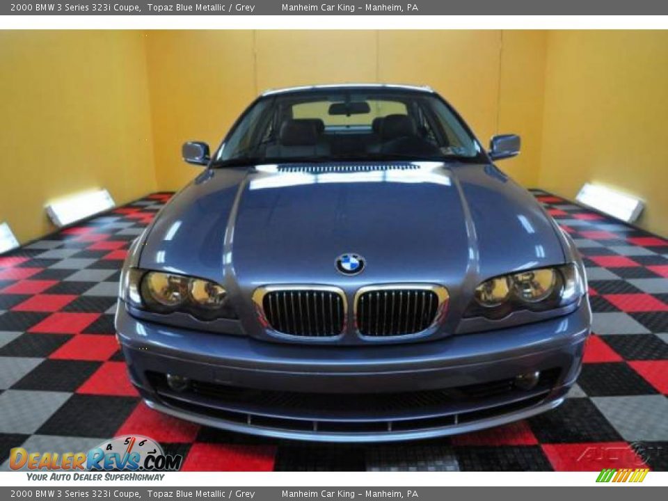 2000 BMW 3 Series 323i Coupe Topaz Blue Metallic / Grey Photo #2