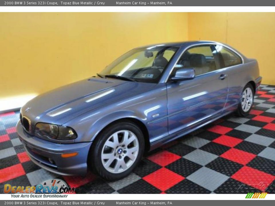 2000 BMW 3 Series 323i Coupe Topaz Blue Metallic / Grey Photo #3
