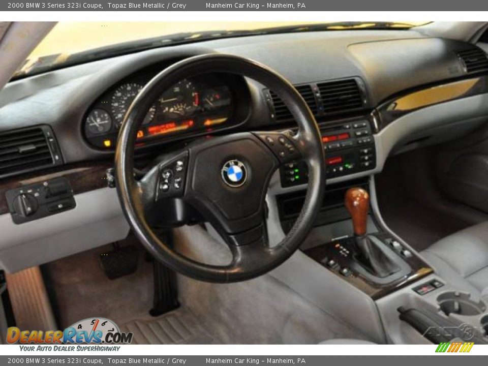 2000 BMW 3 Series 323i Coupe Topaz Blue Metallic / Grey Photo #7