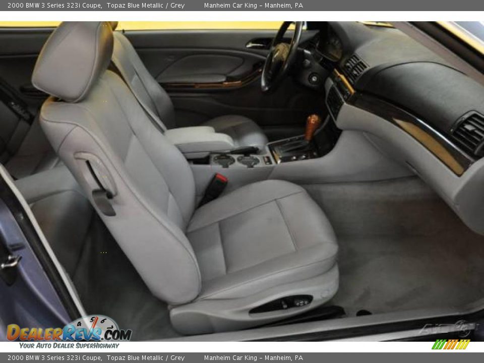 2000 BMW 3 Series 323i Coupe Topaz Blue Metallic / Grey Photo #14