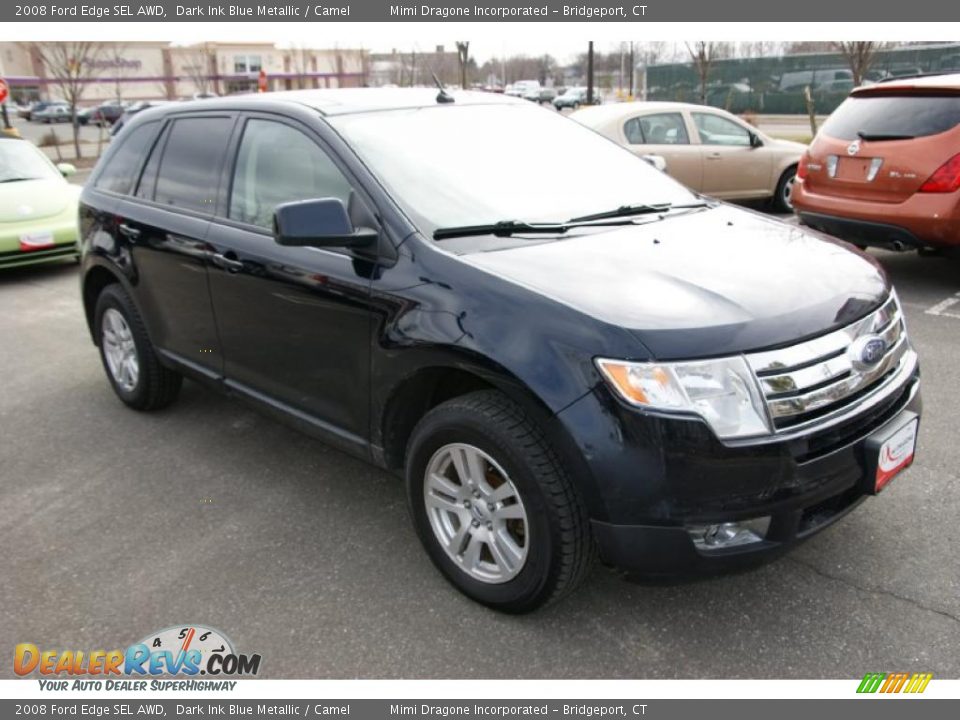 2008 Ford Edge SEL AWD Dark Ink Blue Metallic / Camel Photo #3
