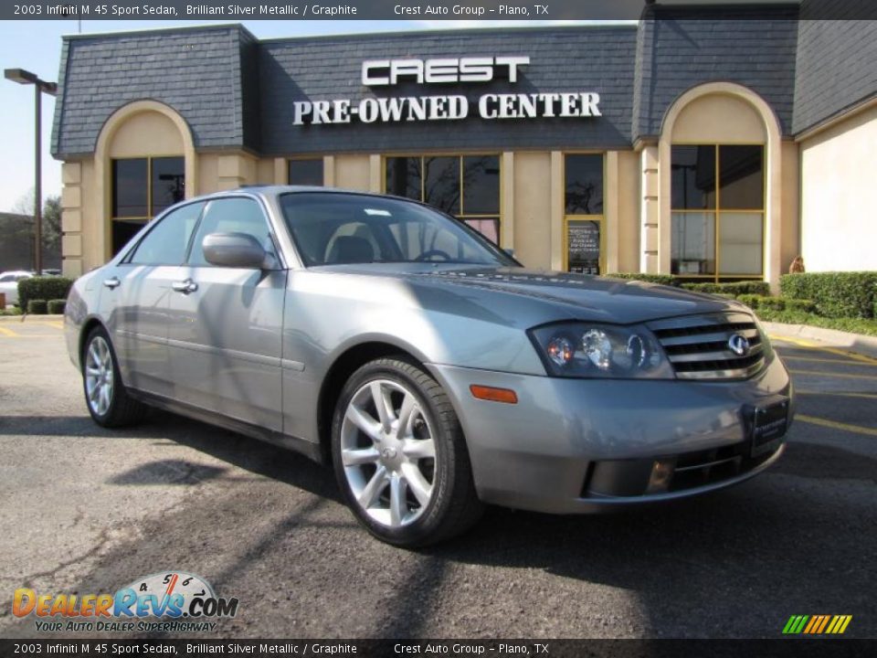 2003 Infiniti M 45 Sport Sedan Brilliant Silver Metallic / Graphite Photo #1