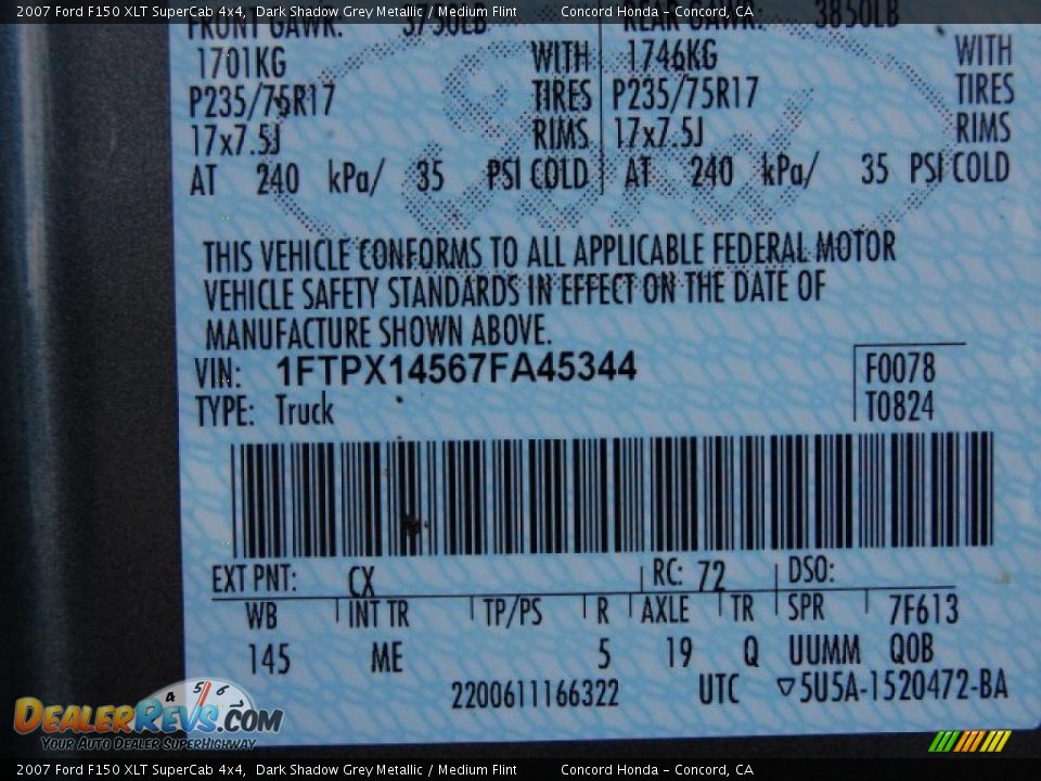 2007 Ford F150 XLT SuperCab 4x4 Dark Shadow Grey Metallic / Medium Flint Photo #19
