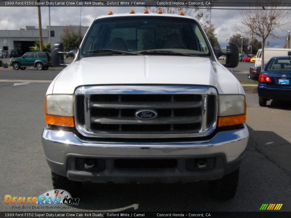 1999 Ford F350 Super Duty Lariat Crew Cab 4x4 Dually Oxford White / Camel Photo #8