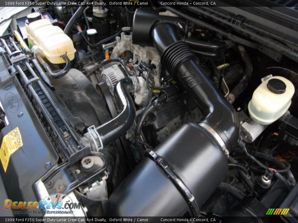1999 Ford F350 Super Duty Lariat Crew Cab 4x4 Dually Oxford White / Camel Photo #9