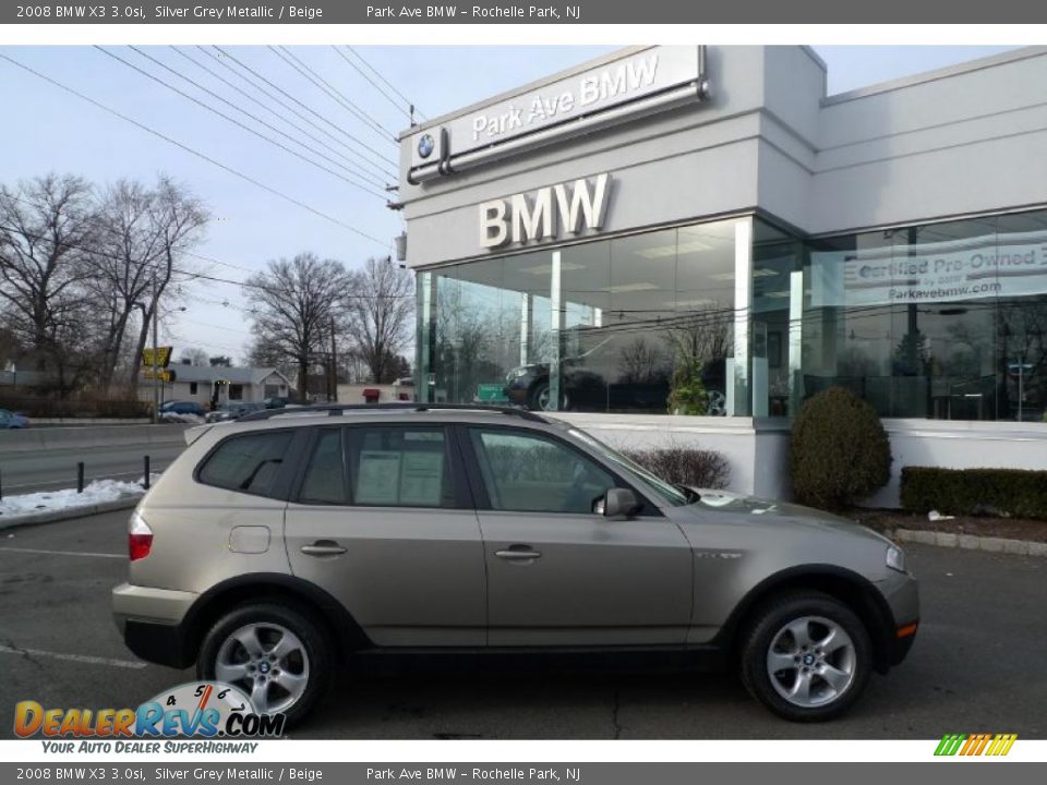 2008 BMW X3 3.0si Silver Grey Metallic / Beige Photo #1