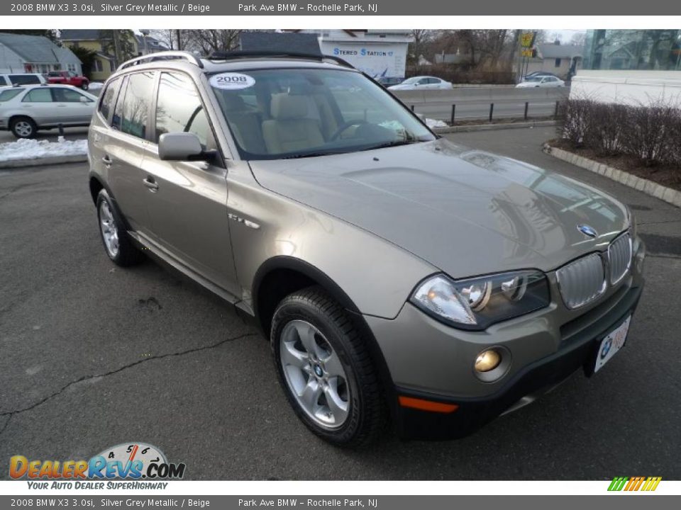 2008 BMW X3 3.0si Silver Grey Metallic / Beige Photo #2