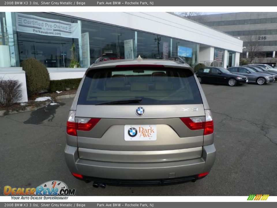 2008 BMW X3 3.0si Silver Grey Metallic / Beige Photo #3
