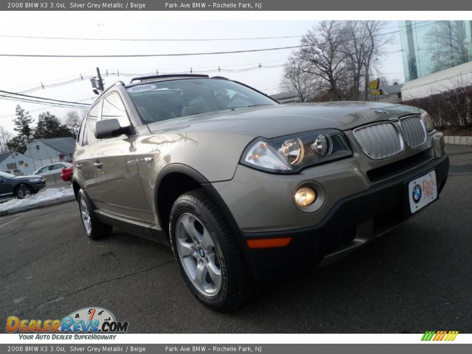 2008 BMW X3 3.0si Silver Grey Metallic / Beige Photo #4