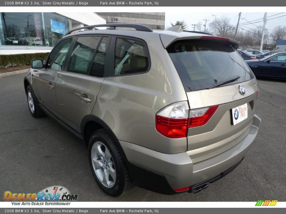 2008 BMW X3 3.0si Silver Grey Metallic / Beige Photo #9
