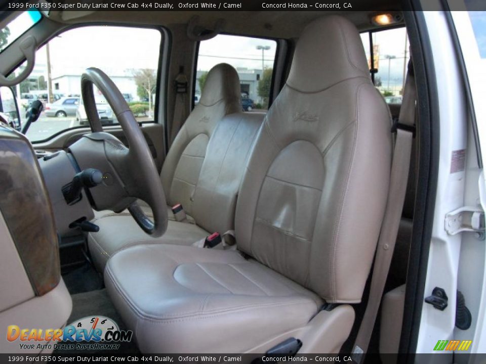 1999 Ford F350 Super Duty Lariat Crew Cab 4x4 Dually Oxford White / Camel Photo #22