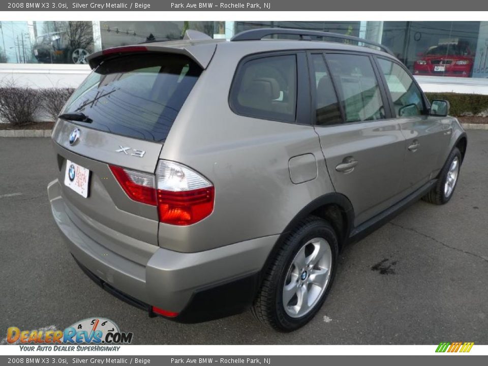 2008 BMW X3 3.0si Silver Grey Metallic / Beige Photo #14