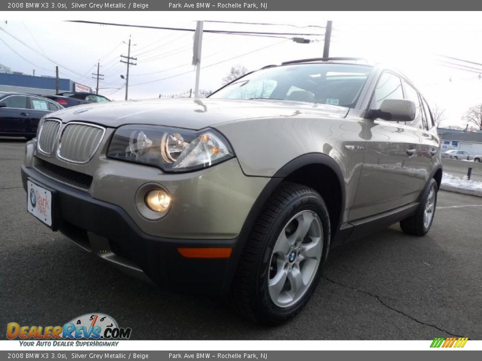 2008 BMW X3 3.0si Silver Grey Metallic / Beige Photo #15
