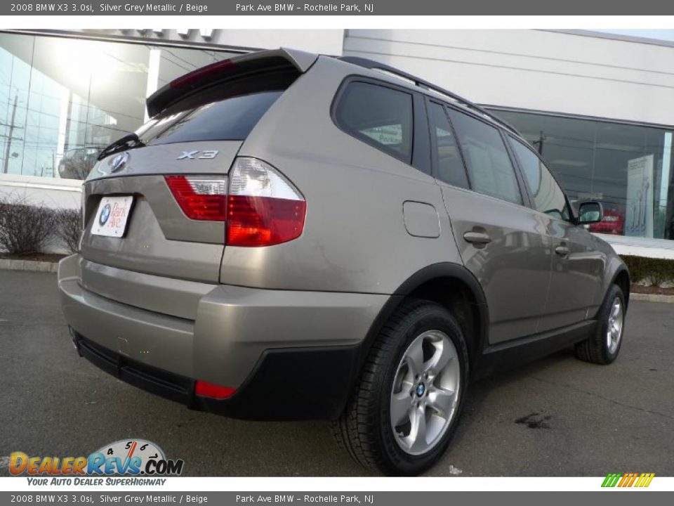 2008 BMW X3 3.0si Silver Grey Metallic / Beige Photo #16