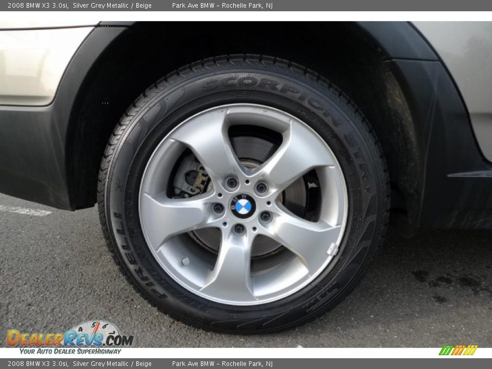 2008 BMW X3 3.0si Silver Grey Metallic / Beige Photo #17