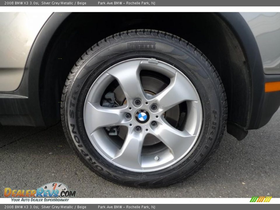 2008 BMW X3 3.0si Silver Grey Metallic / Beige Photo #18