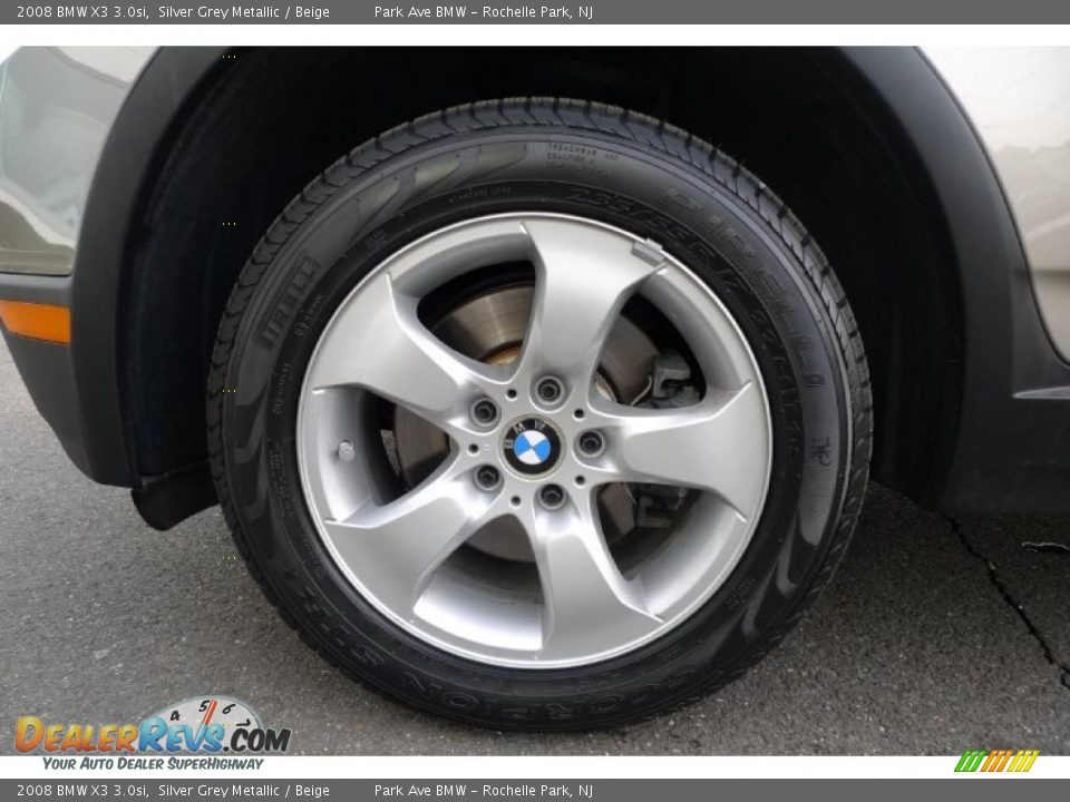 2008 BMW X3 3.0si Silver Grey Metallic / Beige Photo #19