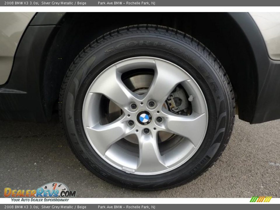 2008 BMW X3 3.0si Silver Grey Metallic / Beige Photo #20