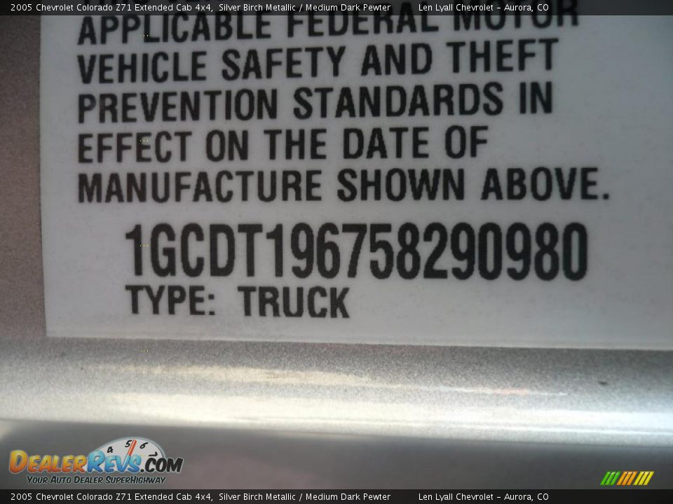 2005 Chevrolet Colorado Z71 Extended Cab 4x4 Silver Birch Metallic / Medium Dark Pewter Photo #27