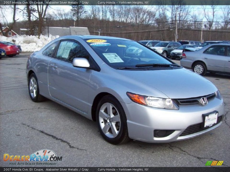 2007 Honda Civic EX Coupe Alabaster Silver Metallic / Gray Photo #1